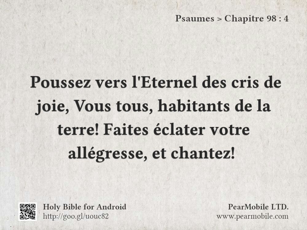 Psaumes, Chapitre 98:4